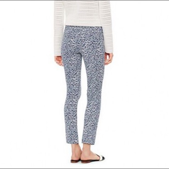 NWT Tory Burch Peninsula Blue Tribal Ponté Pants - Picture 2 of 3